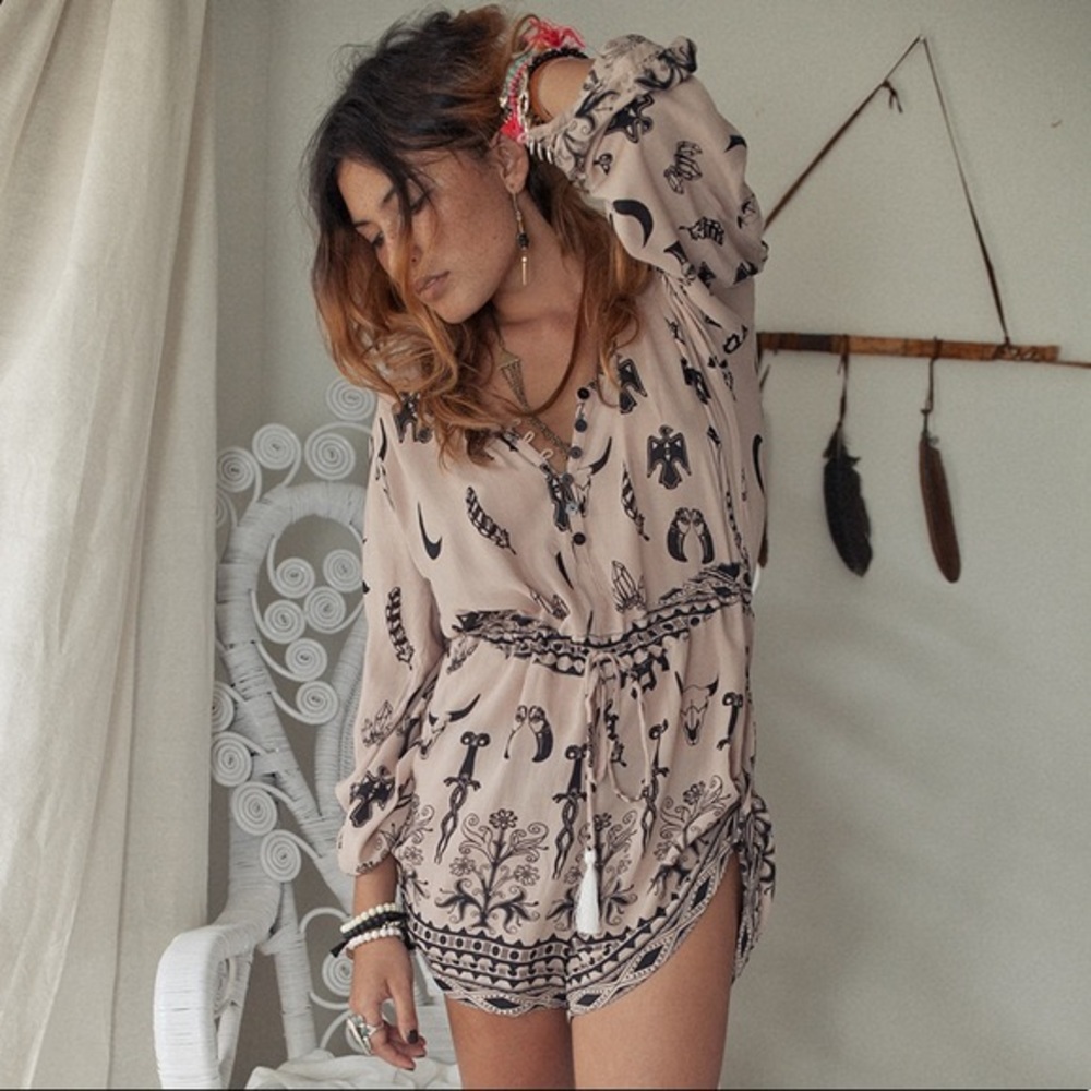 Mushroom boho tribal spell romper